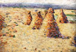 Charles Angrand Hay ricks in Normandy oil painting picture